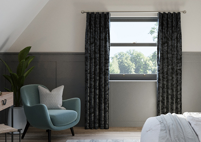 Crushed Velvet, Black Noir - Made to Measure Curtains - Image 3